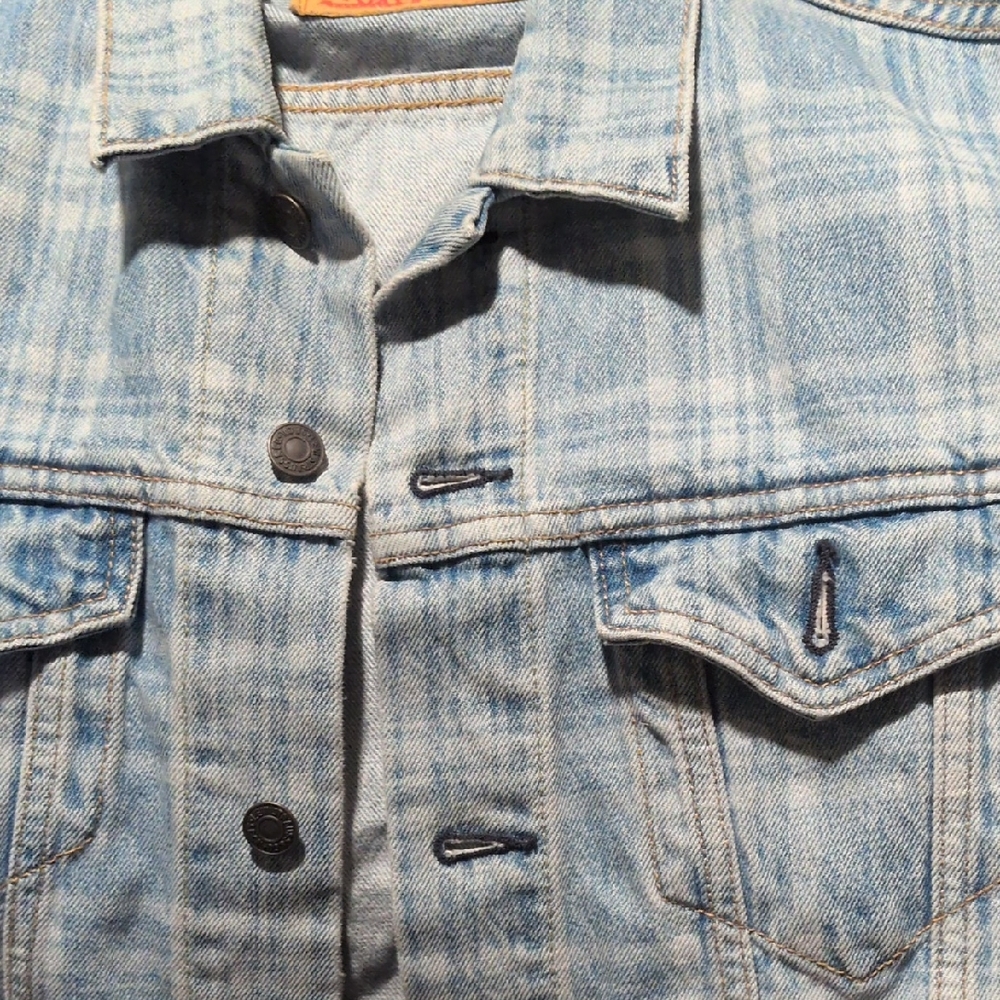 Levi Strauss & Co. Checkered Denim Jacket Medium Men's